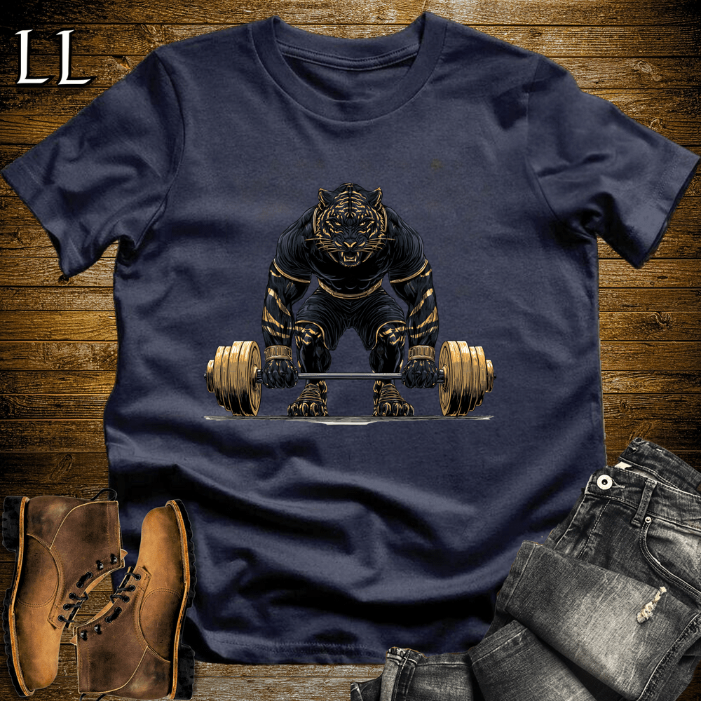 Gym Beast Deadlift Black Tiger Navy | Gym Strength Tee
