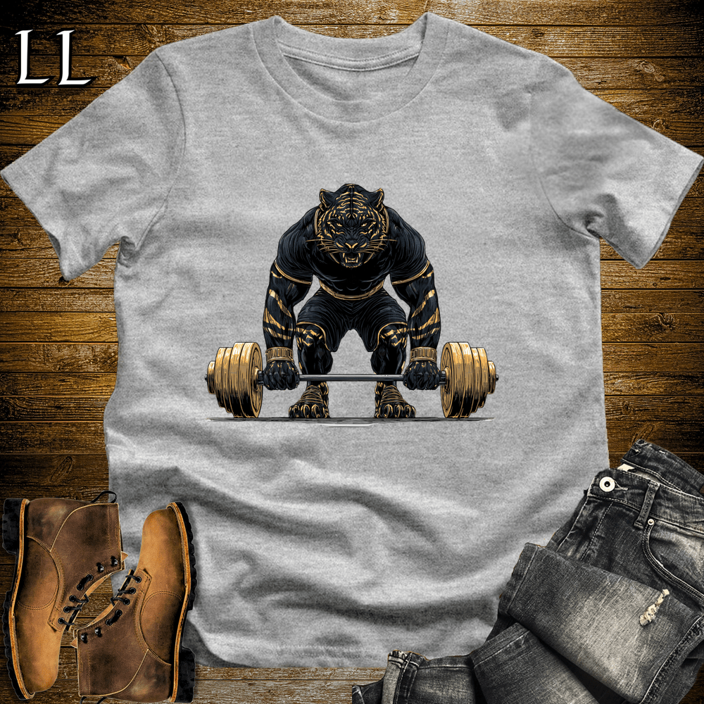 Gym Beast Deadlift Black Tiger Sport Grey | Gym Strength Tee