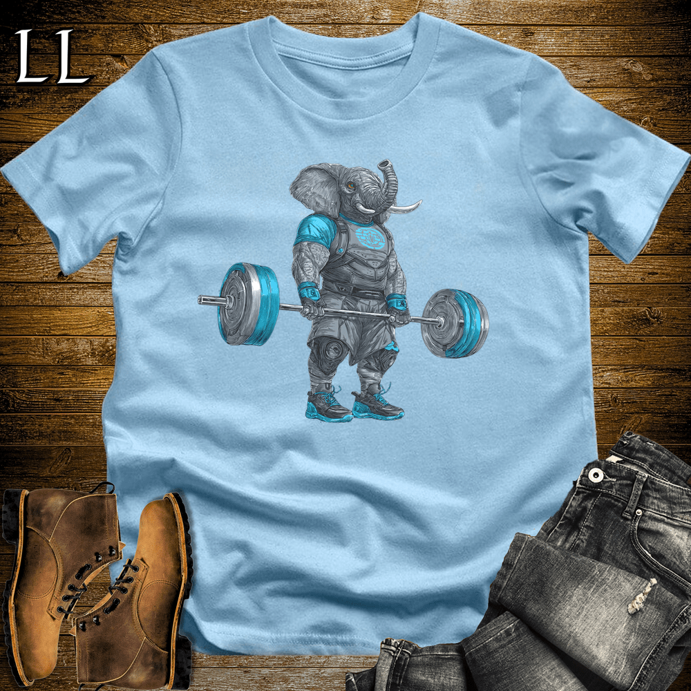 Gym Beast Deadlift Blue Elephant Light Blue | Strength Tee