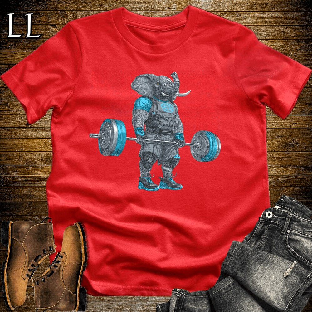 Gym Beast Deadlift Blue Elephant Red | Strength Tee