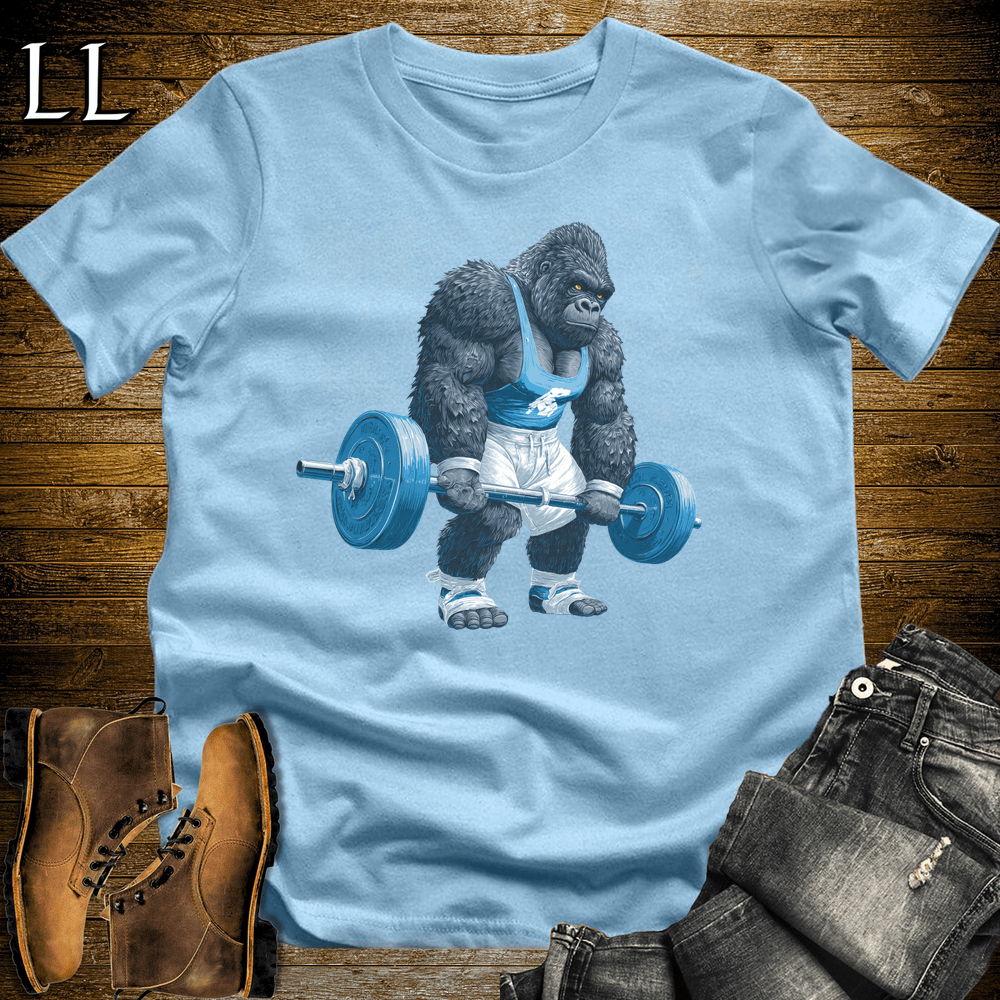 Gym Beast Deadlift Blue Gorilla Light Blue | Strength Tee