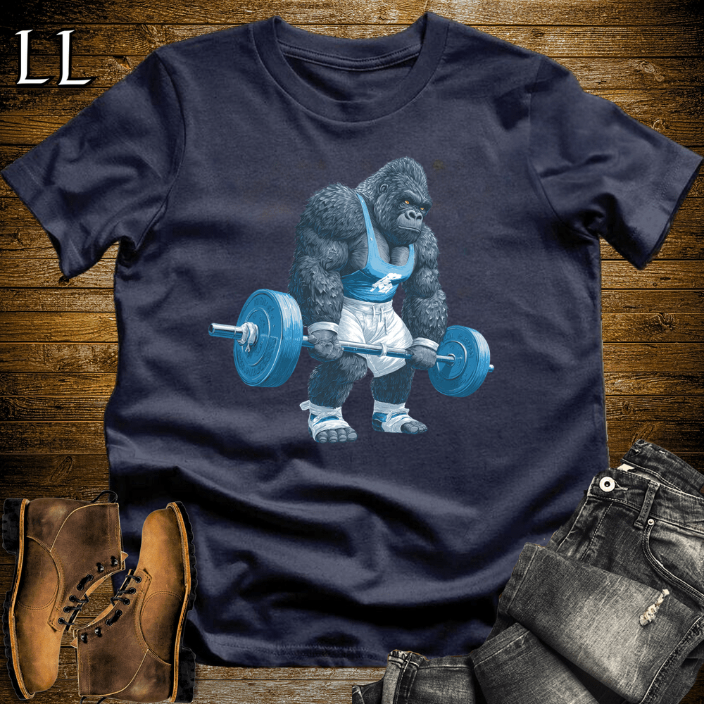 Gym Beast Deadlift Blue Gorilla Navy | Strength Tee