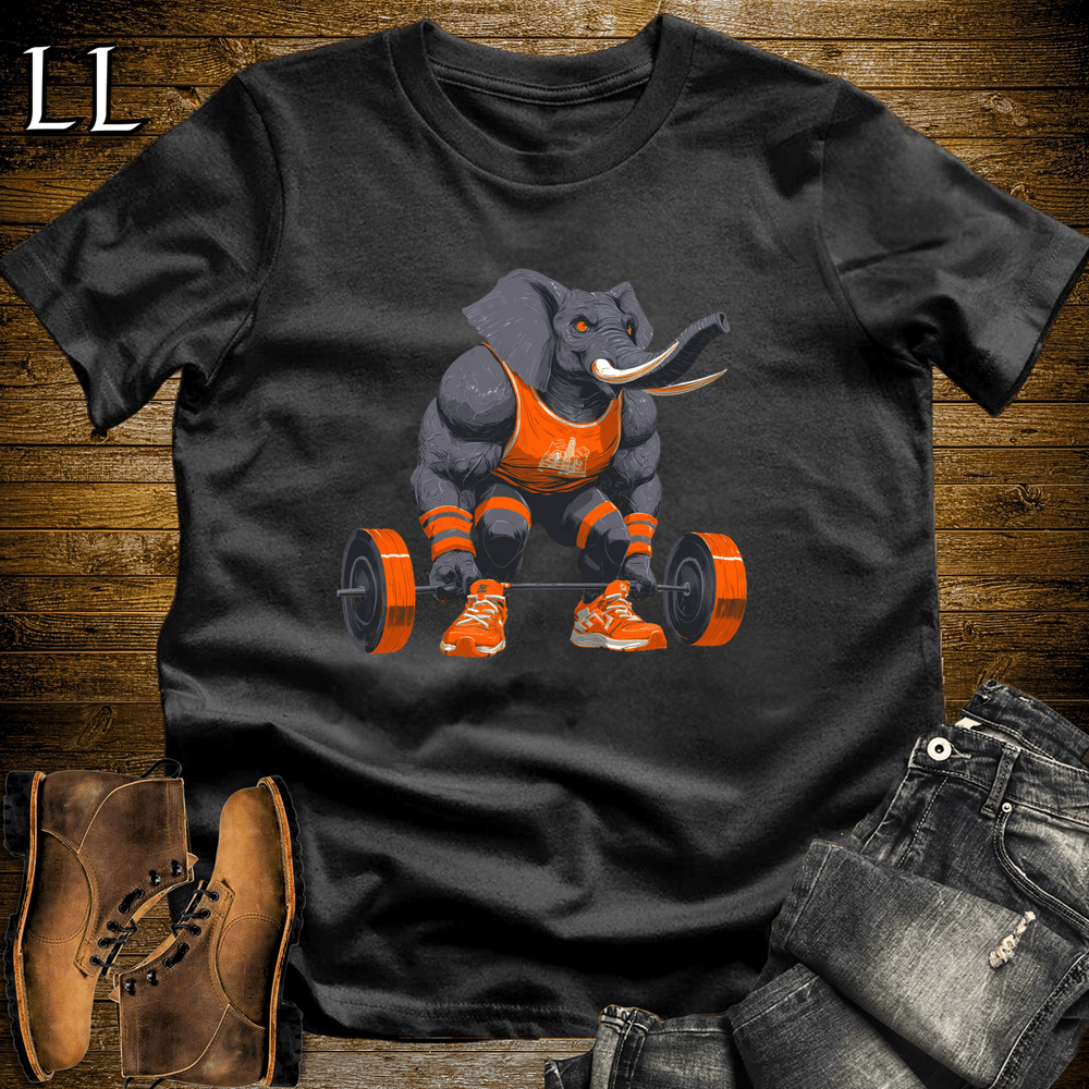 Gym Beast Deadlift Grey Elephant Black | Strength Tee