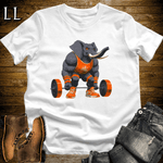Gym Beast Deadlift Grey Elephant White | Strength Tee