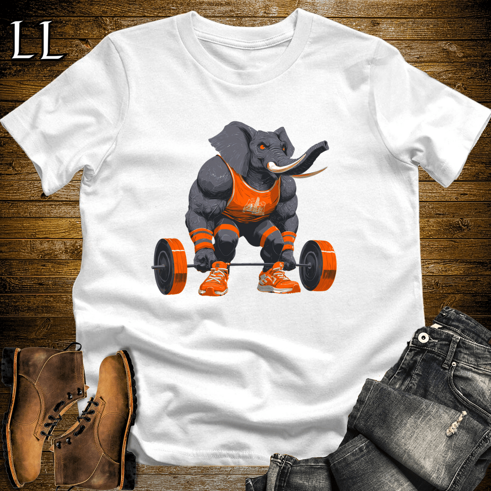 Gym Beast Deadlift Grey Elephant White | Strength Tee