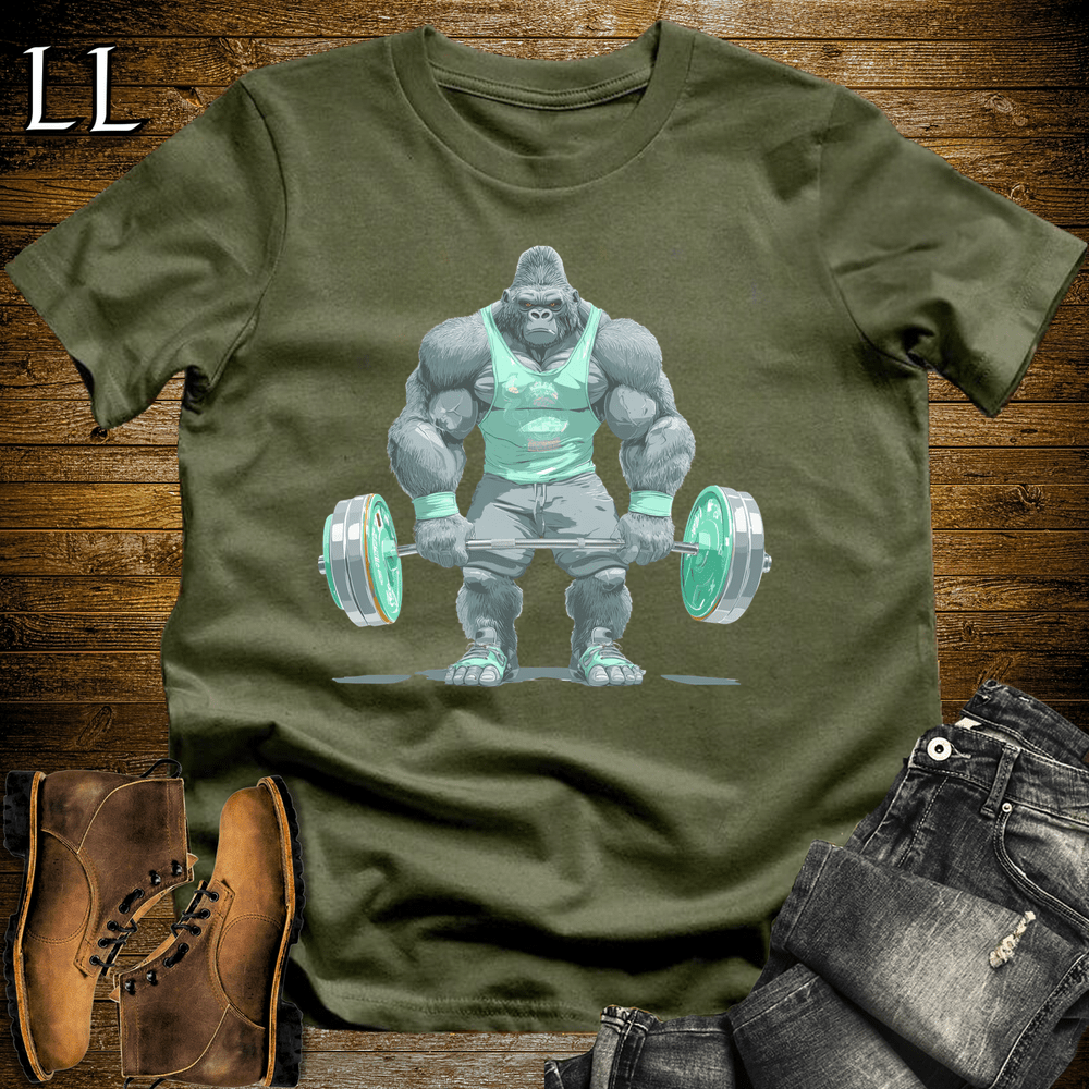 Deadlift Mint Gorilla Military Green | Gorilla Gym Shirt