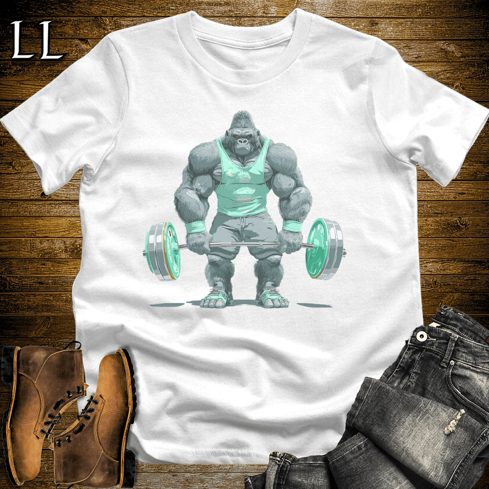 Deadlift Mint Gorilla White | Gorilla Gym Shirt