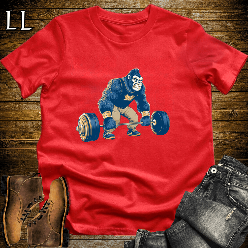 Deadlift Navy Gorilla Red | Gorilla Gym Shirt