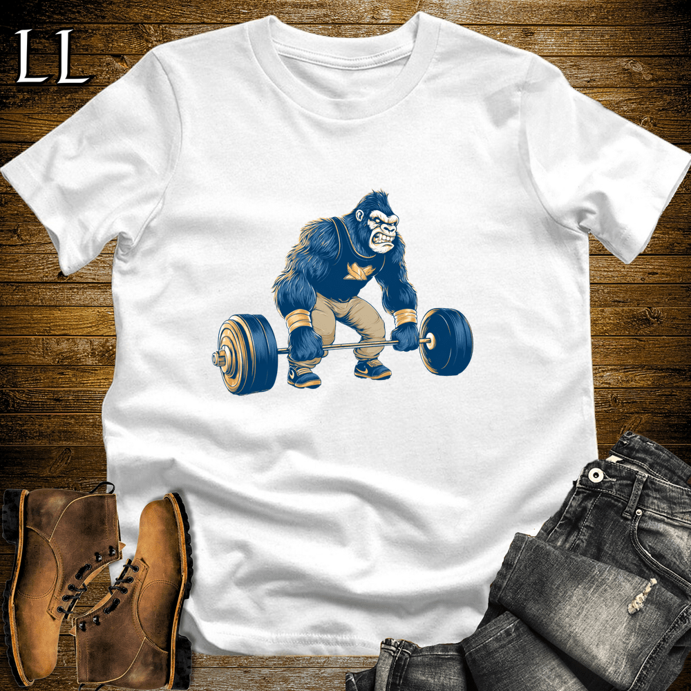 Deadlift Navy Gorilla White | Gorilla Gym Shirt