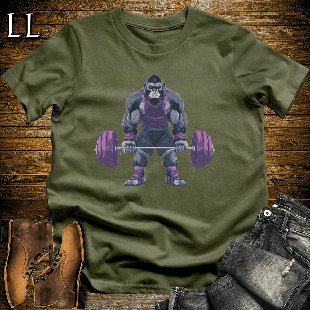 Deadlift Purple Gorilla Military Green | Gorilla Gym Shirt