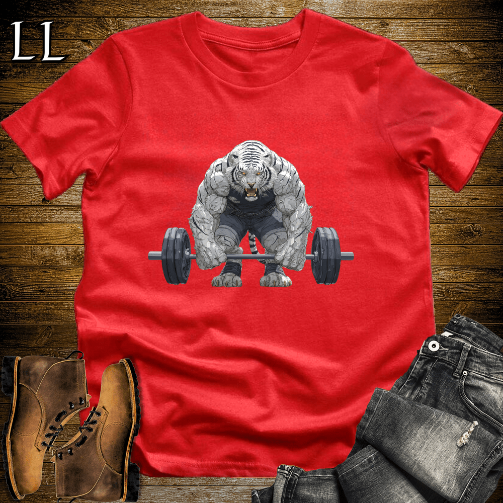 Gym Beast Deadlift Siberian Tiger Red | Lifting Tee