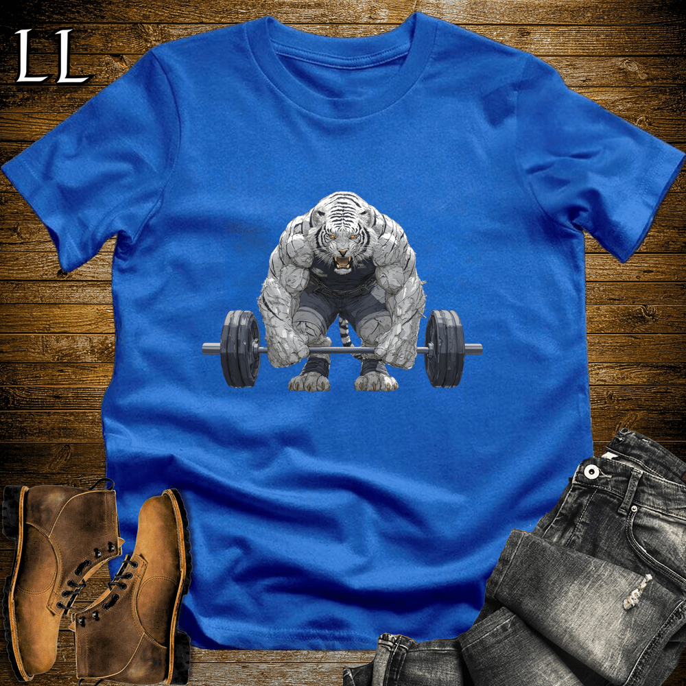 Gym Beast Deadlift Siberian Tiger Royal Blue | Lifting Tee