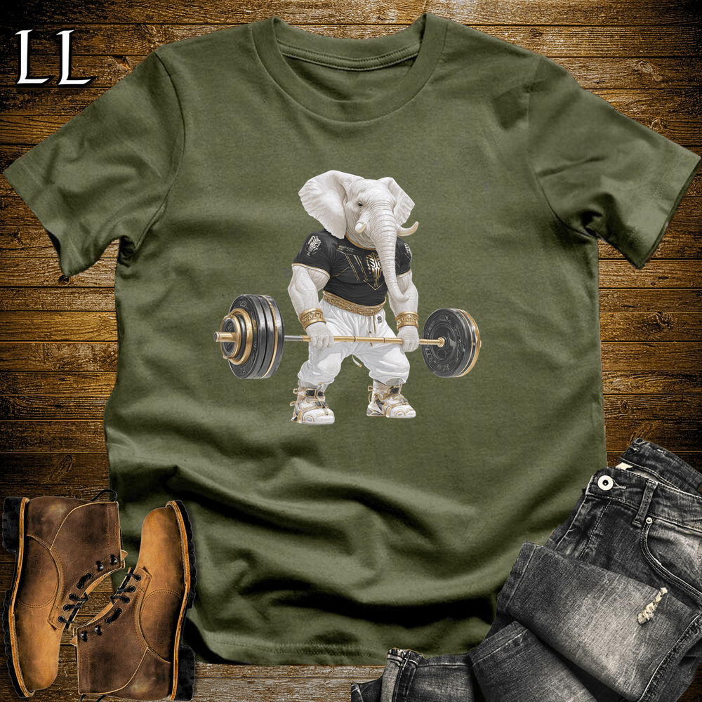 Gym Beast Deadlift White Elephant Military Green | Deadlift White Elephant Gym Beast Tee