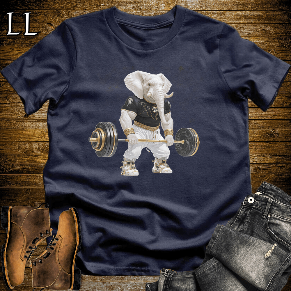 Gym Beast Deadlift White Elephant Navy | Deadlift White Elephant Gym Beast Tee