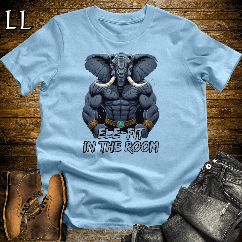 Gym Beast Elefit In The Room Light Blue | Elefit In The Room Gym Beast Pun Tee