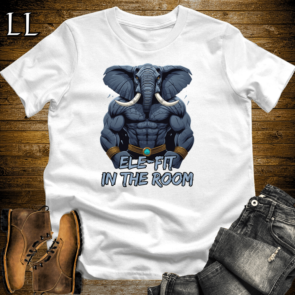 Gym Beast Elefit In The Room White | Elefit In The Room Gym Beast Pun Tee