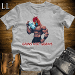 Gym Beast Gains Not Grains Sport Grey | Funny Gym Motivation Tee