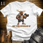 Gym Beast Get Your Mooscles Up White | Get Your Mooscles Up Gym Beast Tee
