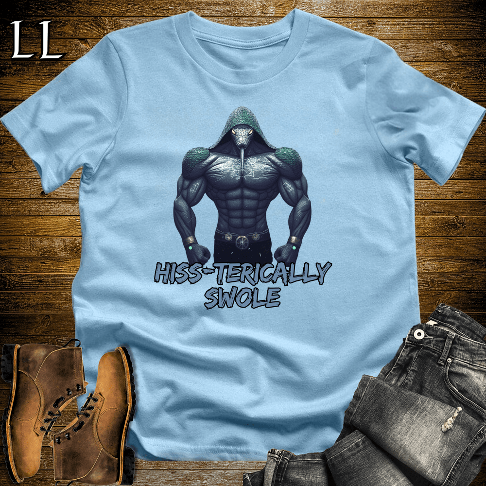 Gym Beast Hissterically Swole Light Blue | Hissterically Swole Gym Beast Quote Tee