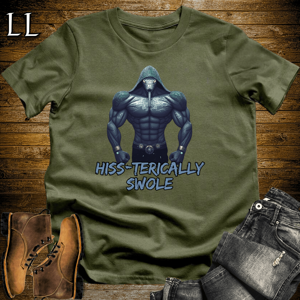 Gym Beast Hissterically Swole Military Green | Hissterically Swole Gym Beast Quote Tee
