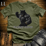Gym Beast Im Beary Strong Military Green | Im Beary Strong Gym Beast Animal Tee
