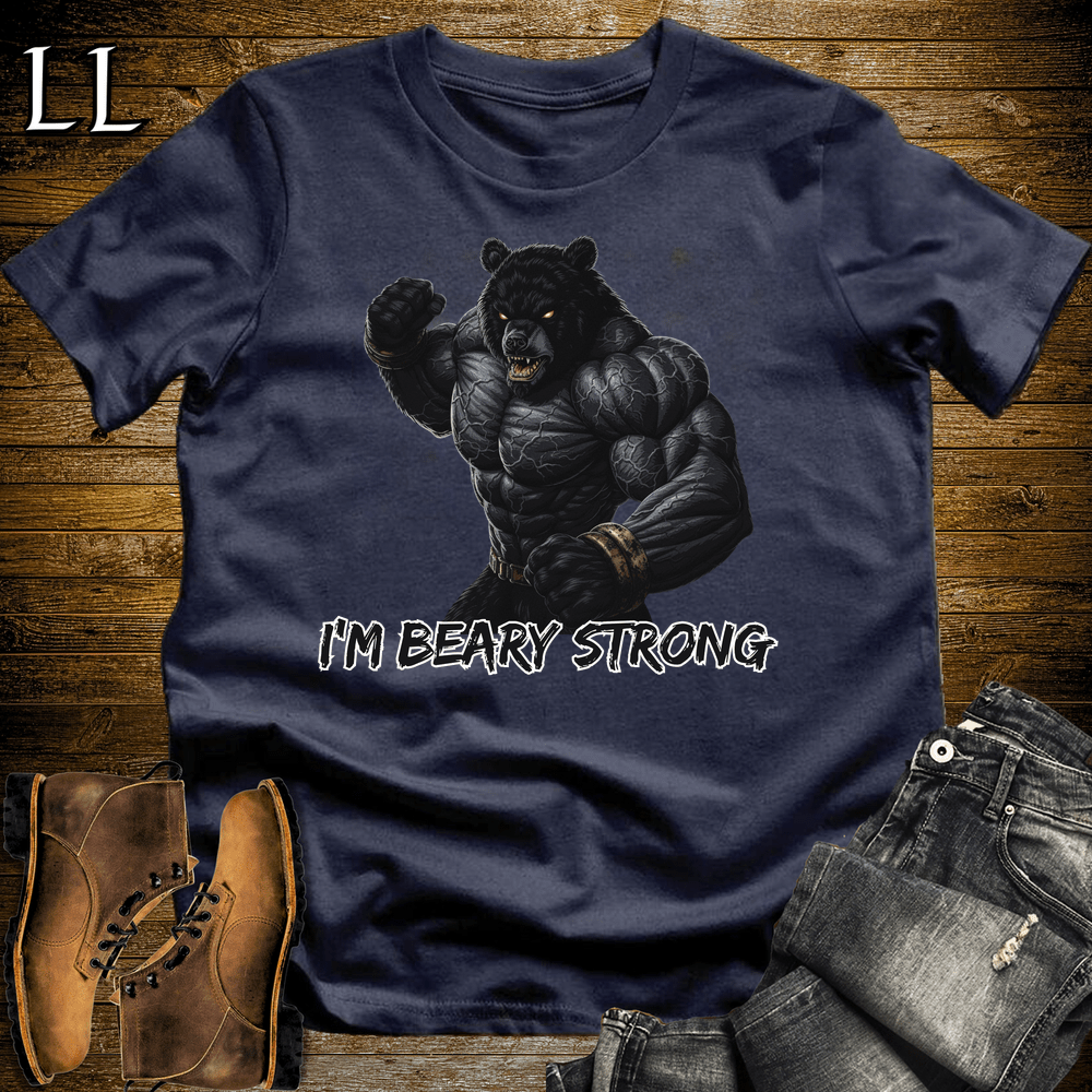 Gym Beast Im Beary Strong Navy | Im Beary Strong Gym Beast Animal Tee