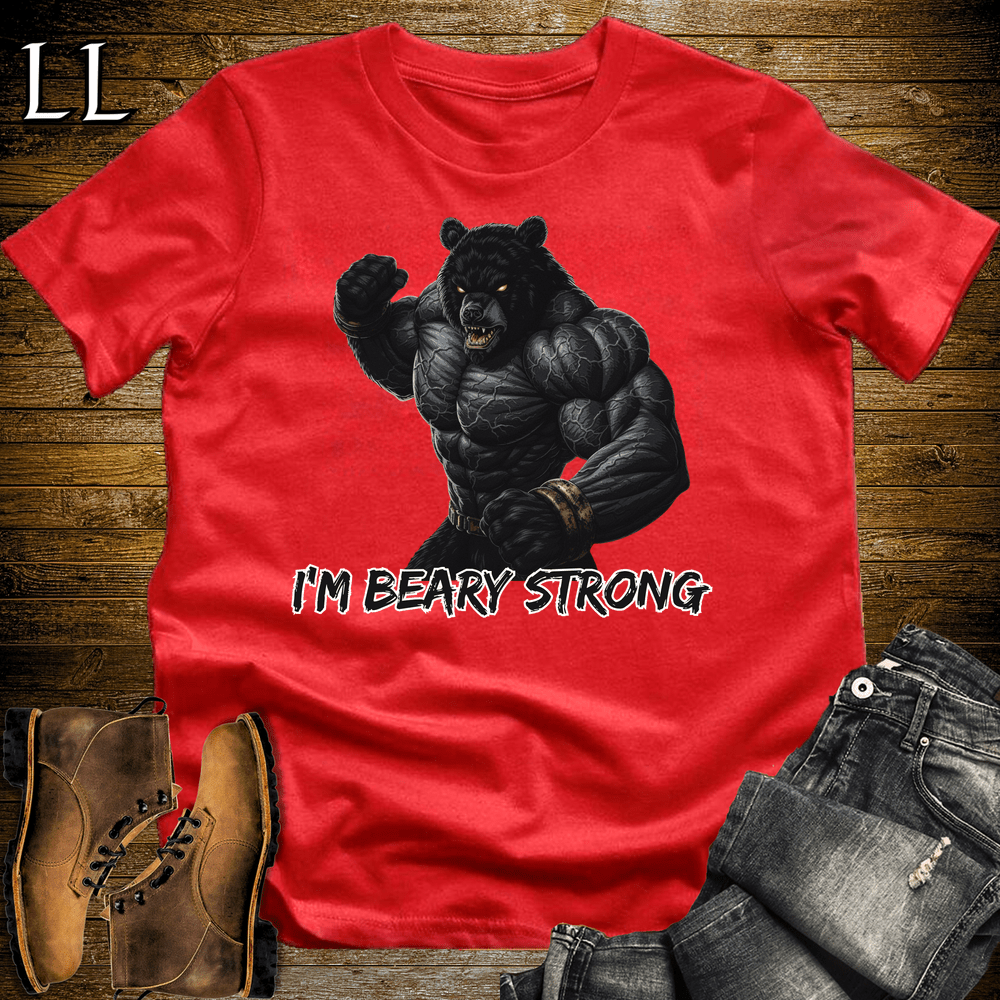 Gym Beast Im Beary Strong Red | Im Beary Strong Gym Beast Animal Tee