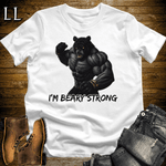 Gym Beast Im Beary Strong White | Im Beary Strong Gym Beast Animal Tee