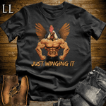 Gym Beast Just Winging It Black | Funny Gym Quote Tee