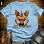 Gym Beast Just Winging It Light Blue | Funny Gym Quote Tee