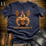 Gym Beast Just Winging It Navy | Funny Gym Quote Tee