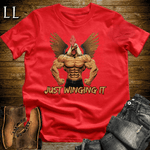 Gym Beast Just Winging It Red | Funny Gym Quote Tee