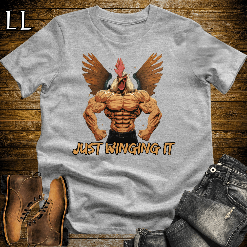 Gym Beast Just Winging It Sport Grey | Funny Gym Quote Tee