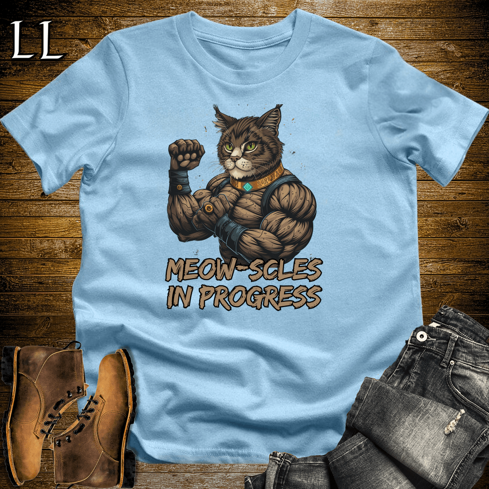 Gym Beast Meowscles In Progress - Light Blue - LegacyLayers
