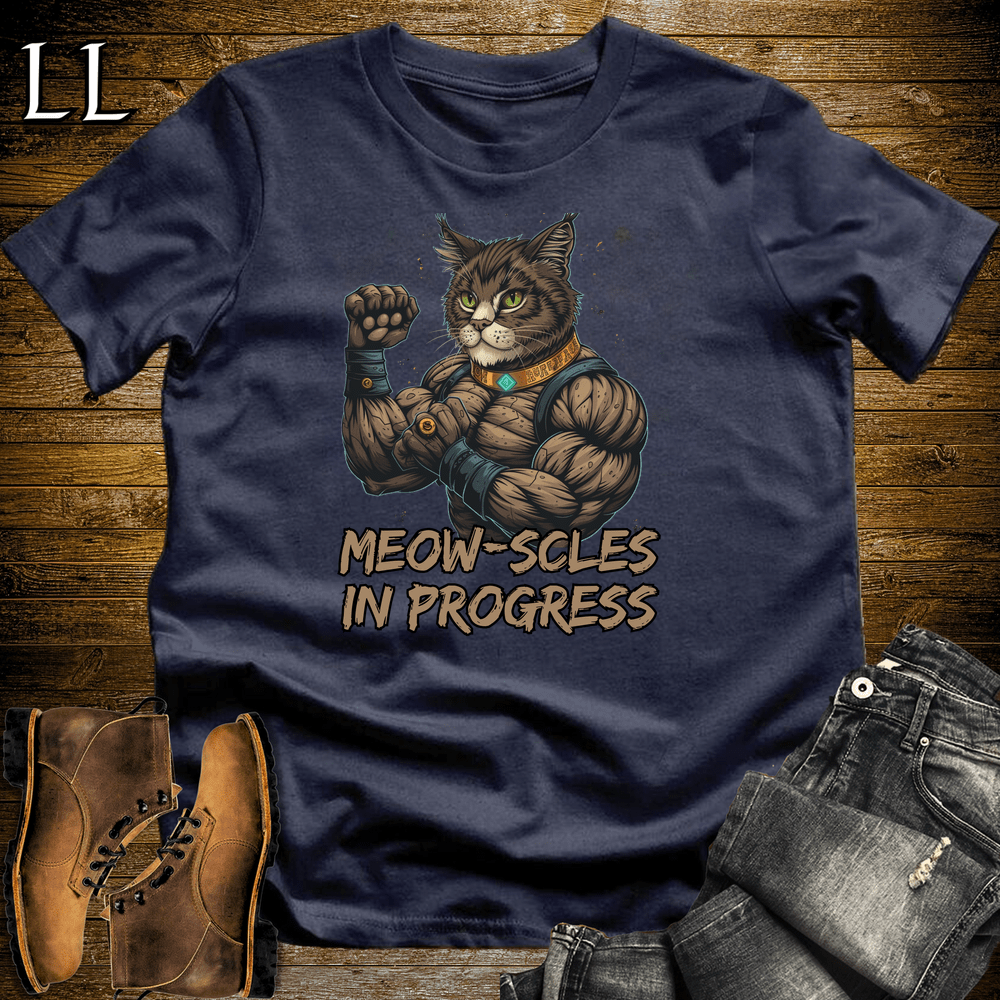 Gym Beast Meowscles In Progress - Navy - LegacyLayers