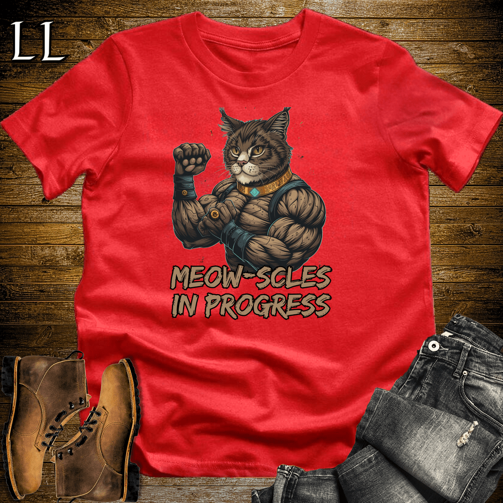 Gym Beast Meowscles In Progress - Red - LegacyLayers