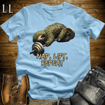 Gym Beast Nap Lift Repeat Light Blue | Gym Humor Tee