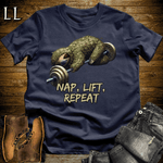 Gym Beast Nap Lift Repeat Navy | Gym Humor Tee
