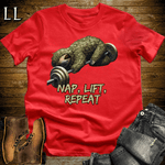 Gym Beast Nap Lift Repeat Red | Gym Humor Tee