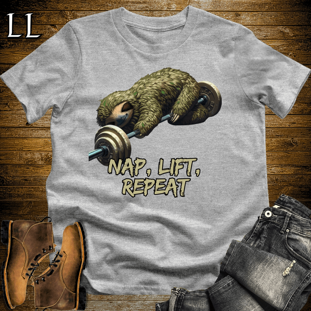 Gym Beast Nap Lift Repeat Sport Grey | Gym Humor Tee