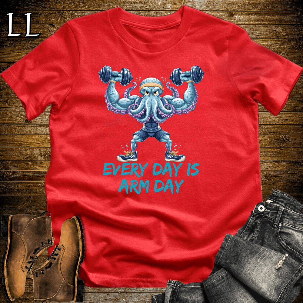Gym Beast Octopus Every Day Is Arm Day - Red - LegacyLayers