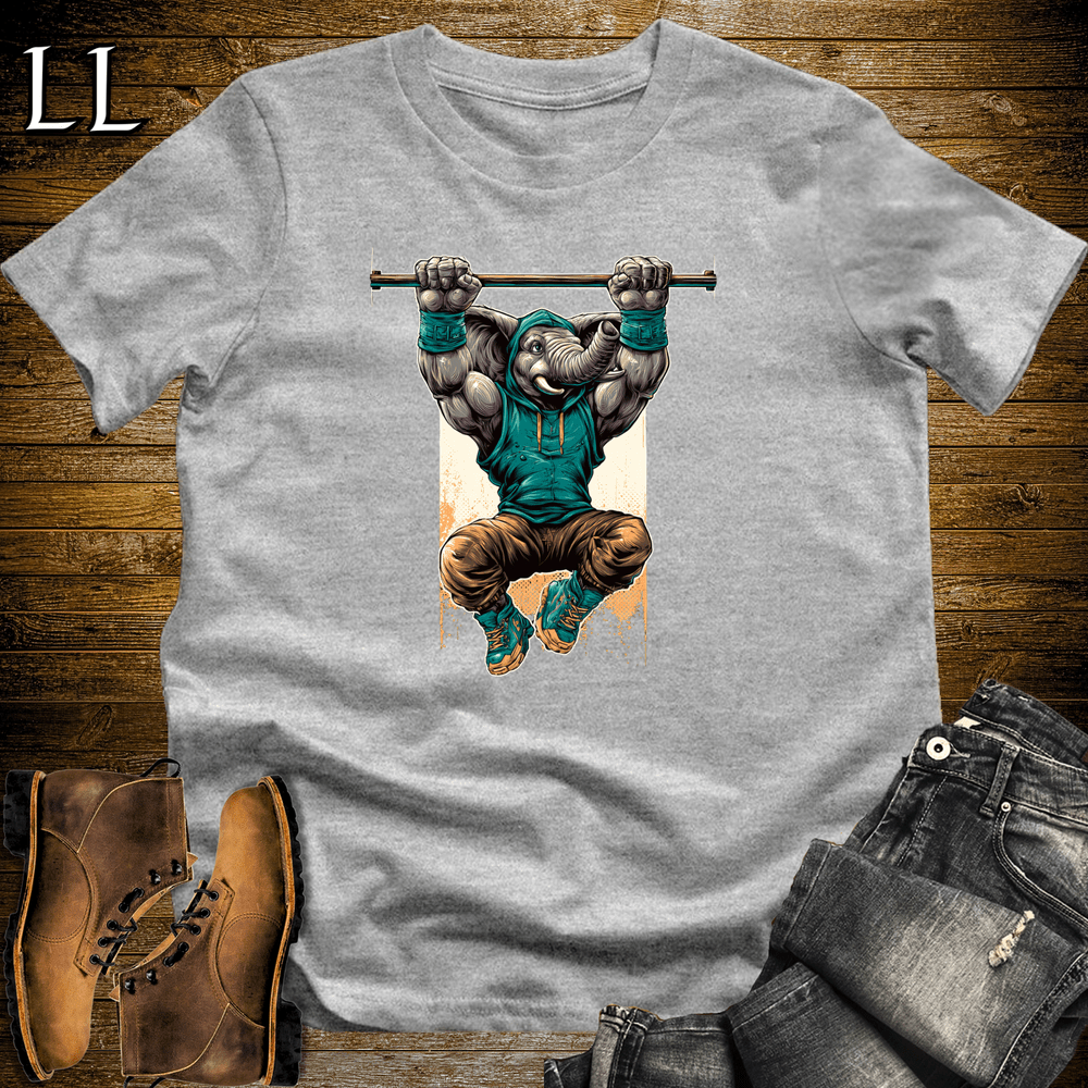 Gym Beast Pullup Aqua Elephant Sport Grey | Elephant Gym Shirt