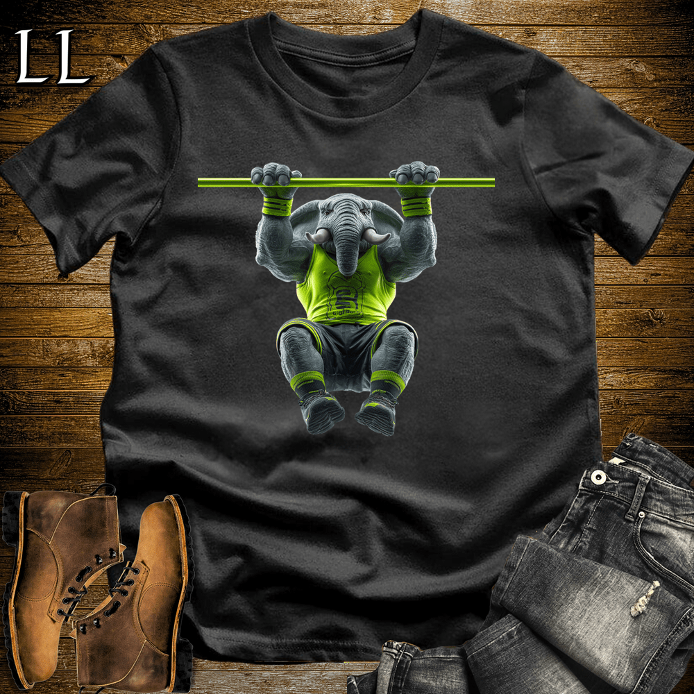 Pullup Green Elephant Black | Back Strength Tee