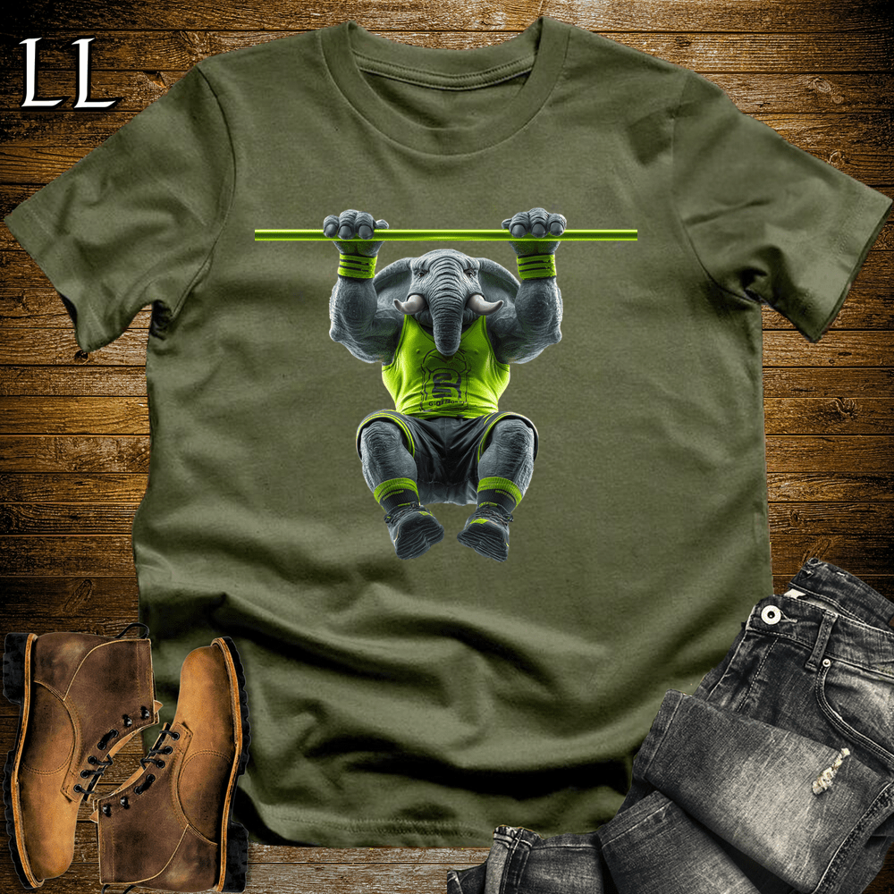 Pullup Green Elephant Military Green | Back Strength Tee