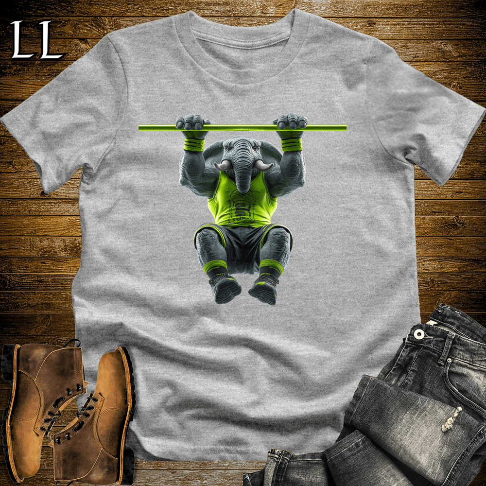 Pullup Green Elephant Sport Grey | Back Strength Tee