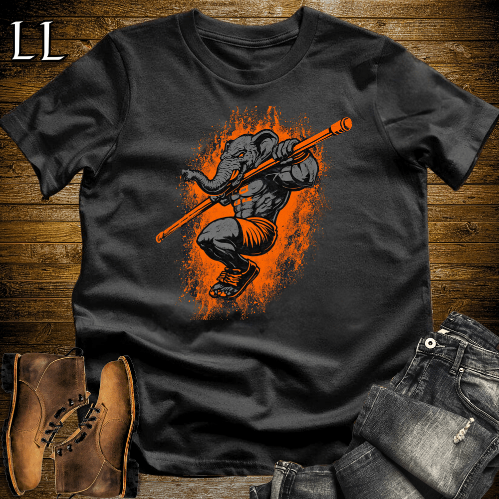 Gym Beast Pullup Orange Elephant Black | Gym Strength Shirt