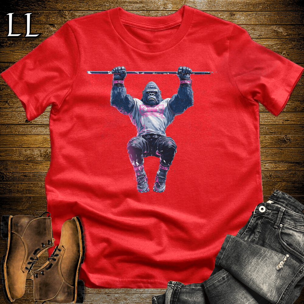Gym Beast Pullup Pink Gorilla Red | Gym Beast Tee