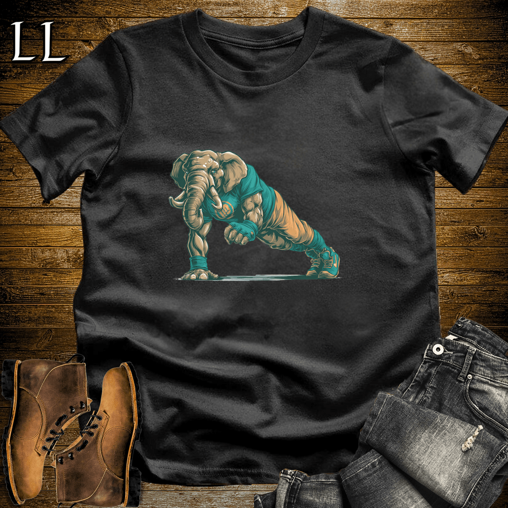 Gym Beast Pushup Aqua Elephant Black | Pushup Aqua Elephant Gym Beast Tee