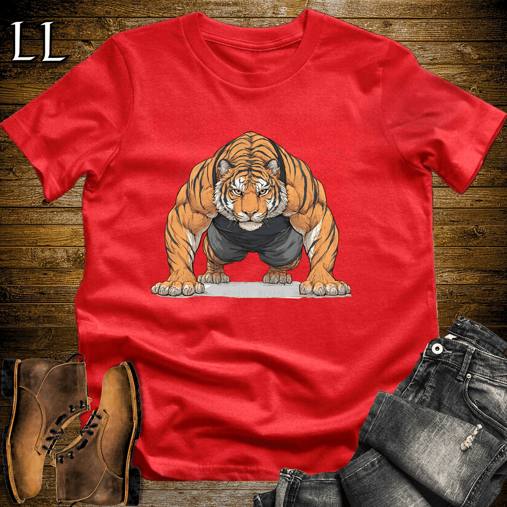 Gym Beast Pushup Bengal Tiger Red | Pushup Bengal Tiger Gym Beast Tee