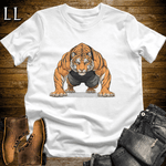 Gym Beast Bengal Tiger Pushup White | Upper Body Tee